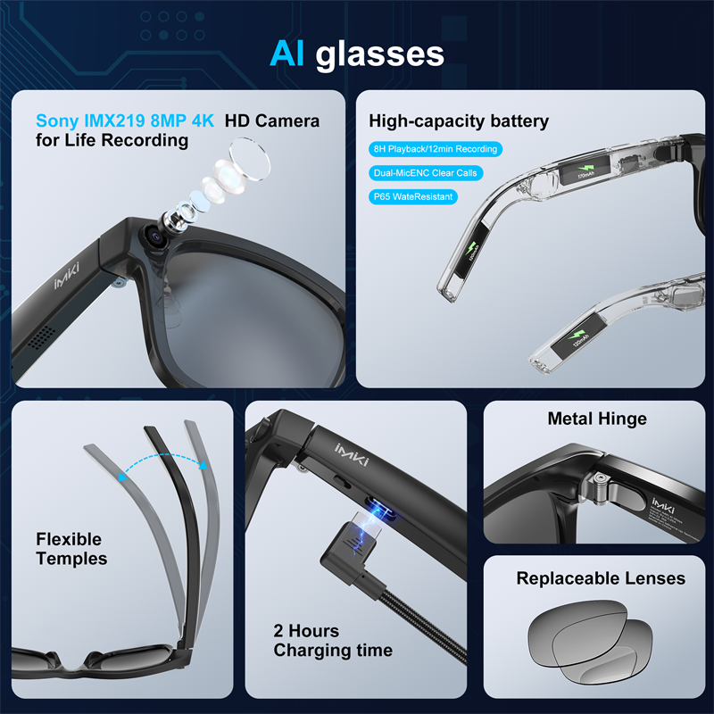 IMIKI Ai Smart Glasses 4K 800W - Smart Glasses Lens recensie en prijs