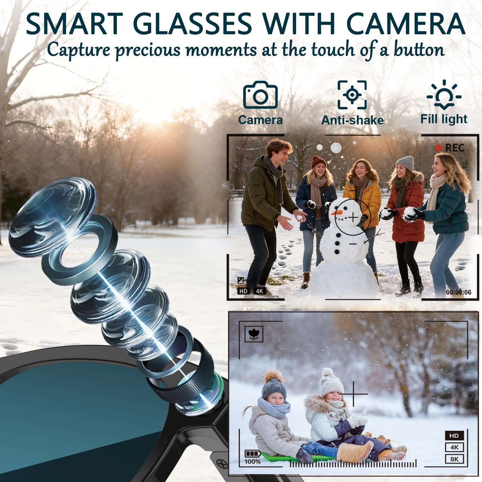 Black Smart Ai Glasses for Men - Smart Glasses Lens recensie en prijs