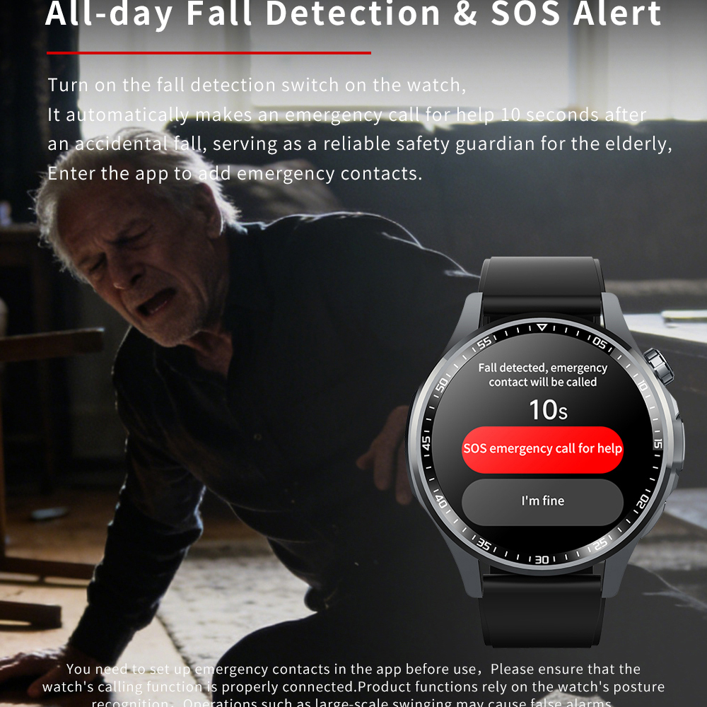 SOS Alert Heart Rate Fitness S - Fall Detection Watch recensie en prijs