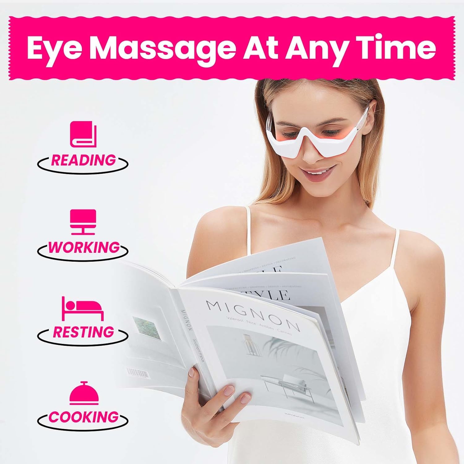 Microcurrent EMS Eye Massager  - Light Therapy Glasses recensie en prijs